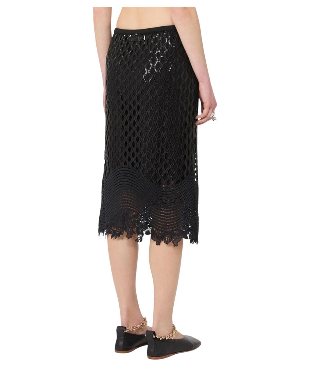 SPORTMAX Черная юбка миди, фото 4