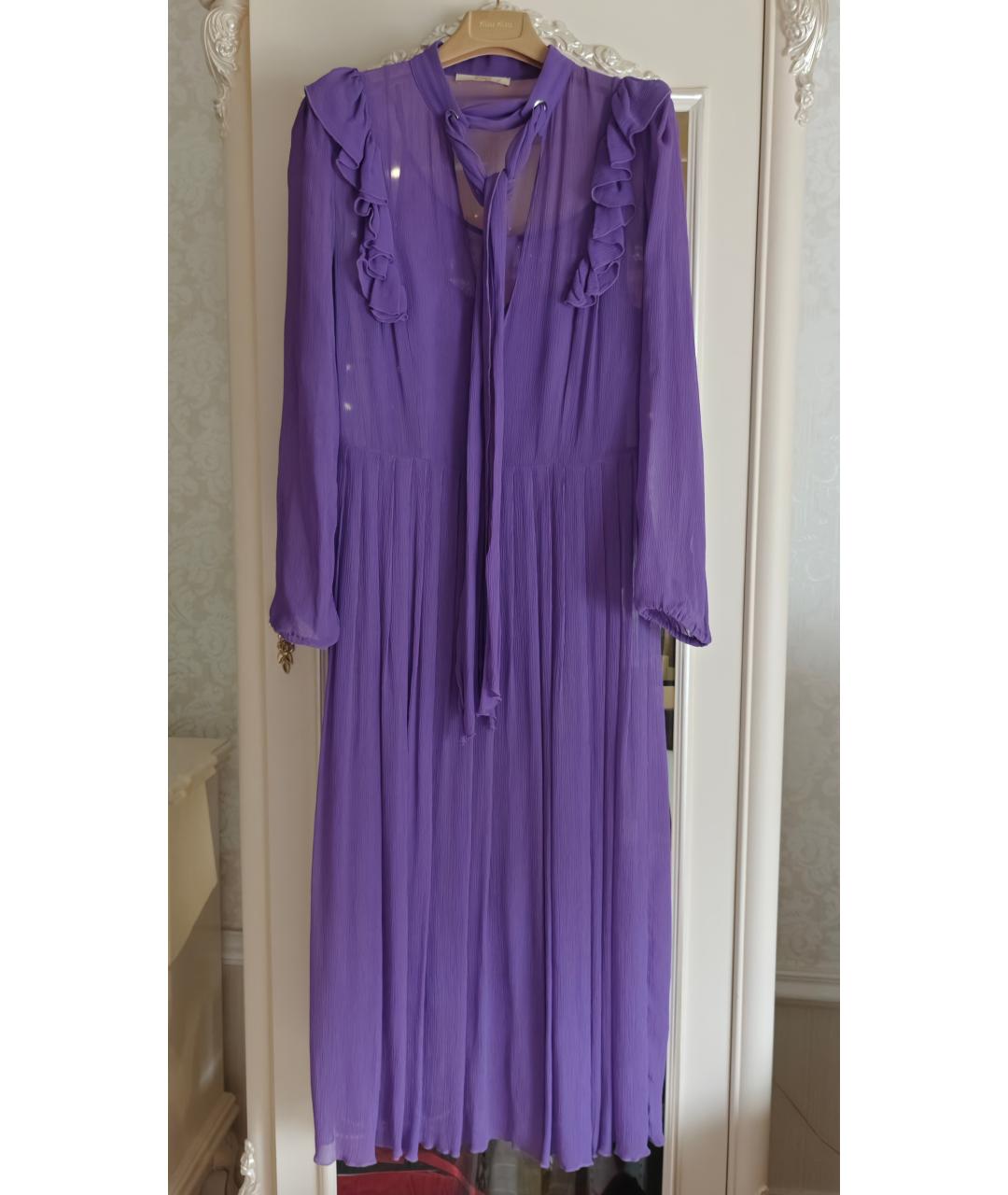 SEVENTY Фиолетовое шелковое коктейльное платье, фото 4