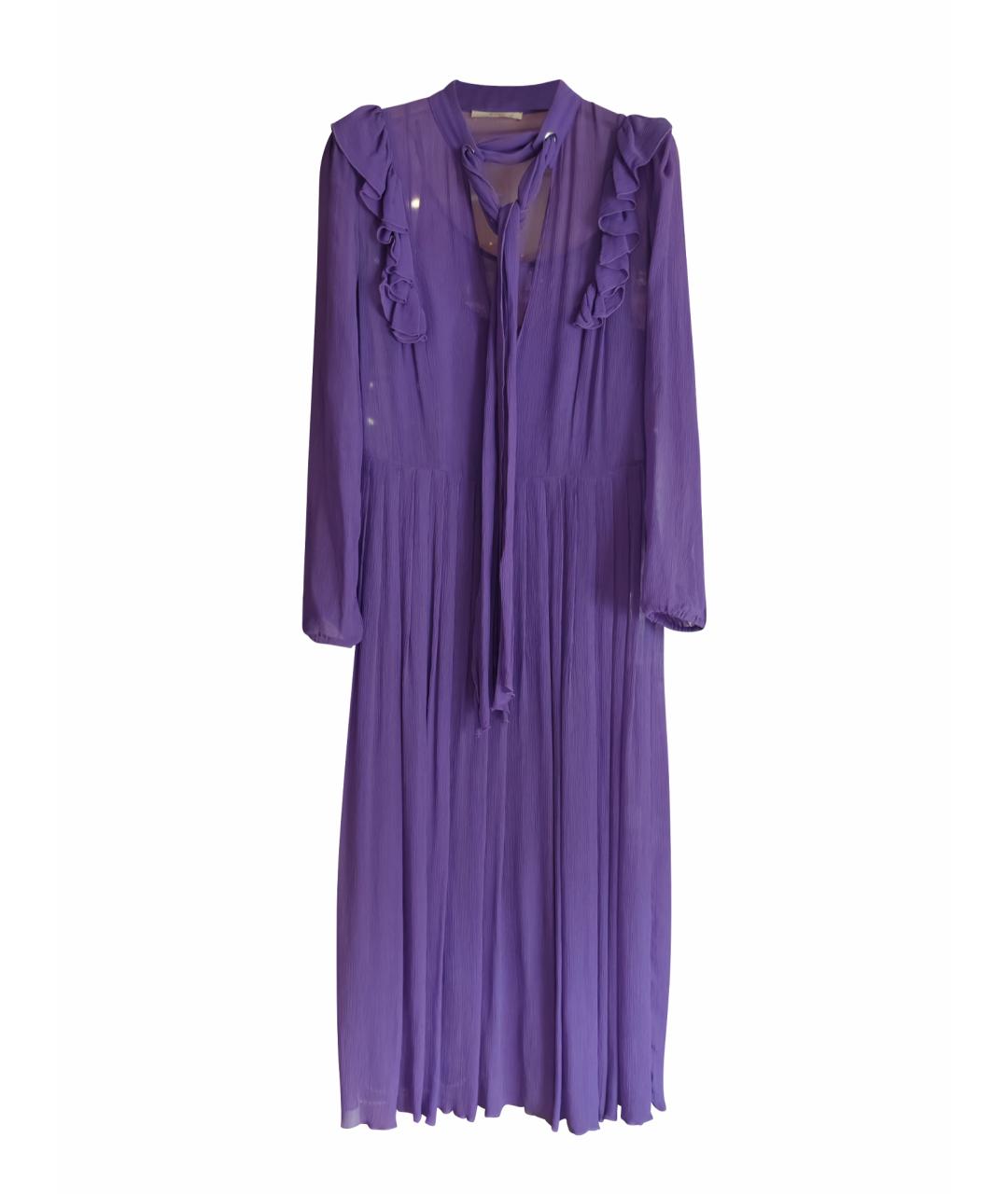 SEVENTY Фиолетовое шелковое коктейльное платье, фото 1
