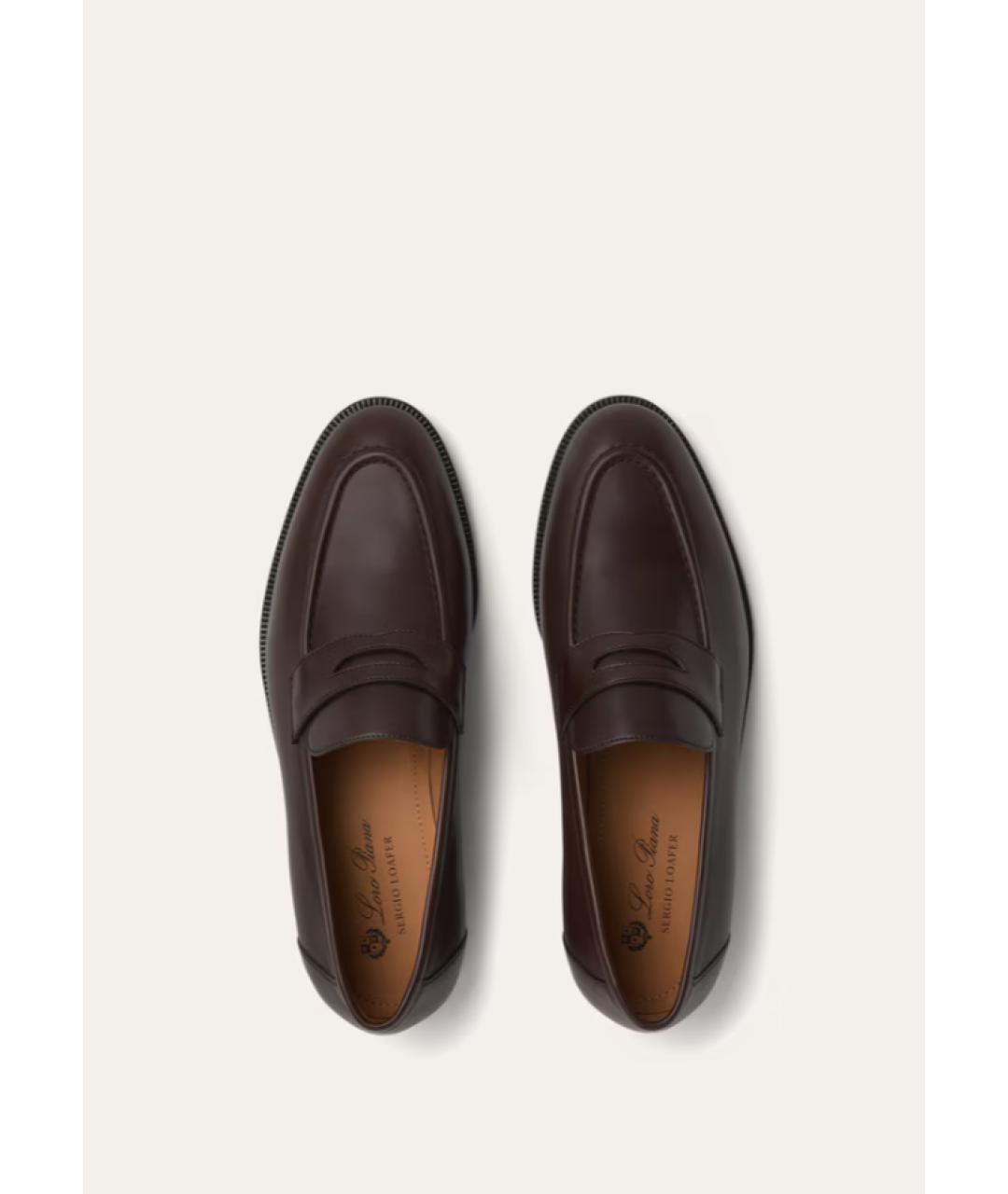 LORO PIANA Коричневые кожаные лоферы, фото 3
