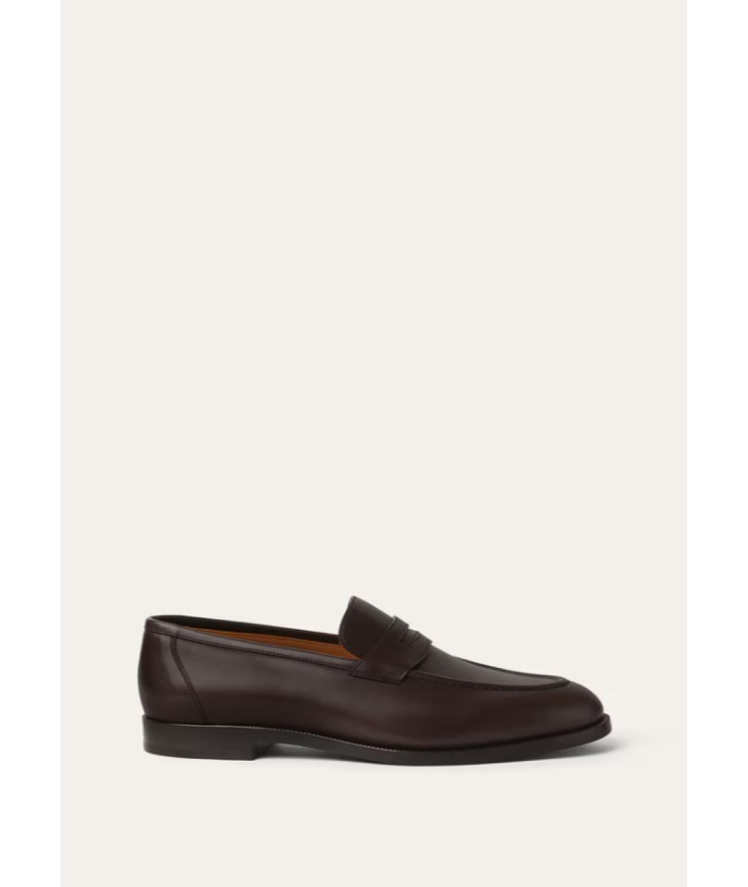 LORO PIANA Коричневые кожаные лоферы, фото 6