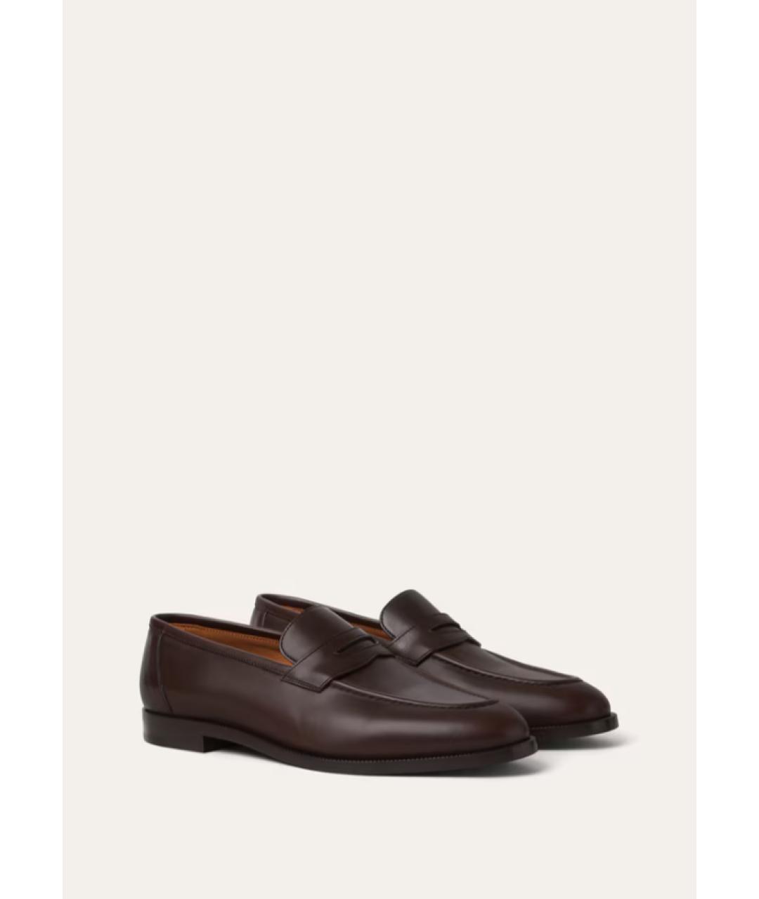 LORO PIANA Коричневые кожаные лоферы, фото 2