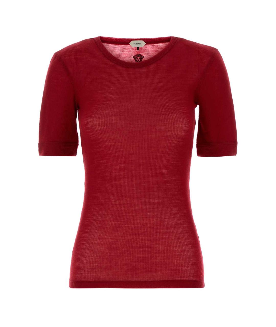 VERSACE Красная шерстяная футболка, фото 1