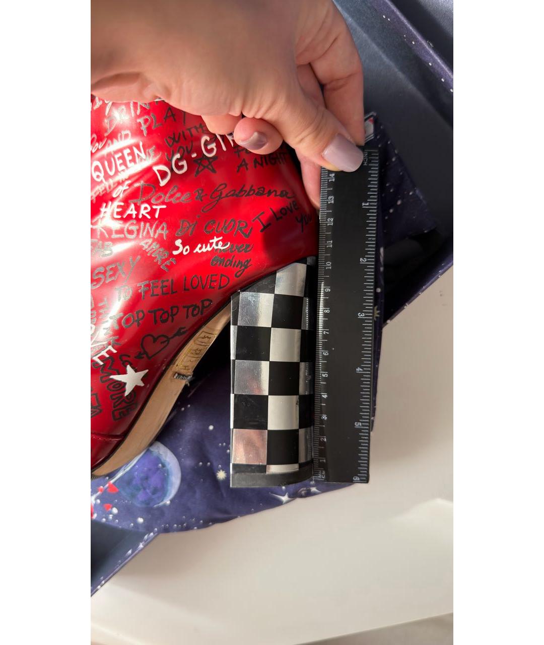 DOLCE&GABBANA Красные кожаные ботильоны, фото 5