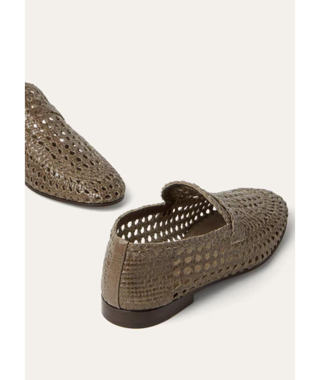 LORO PIANA Коричневые кожаные лоферы, фото 4