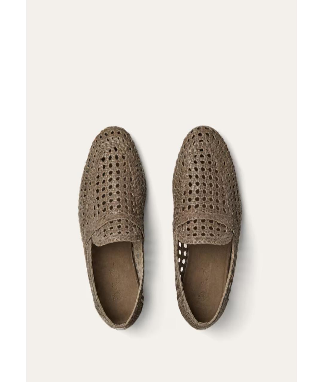 LORO PIANA Коричневые кожаные лоферы, фото 3