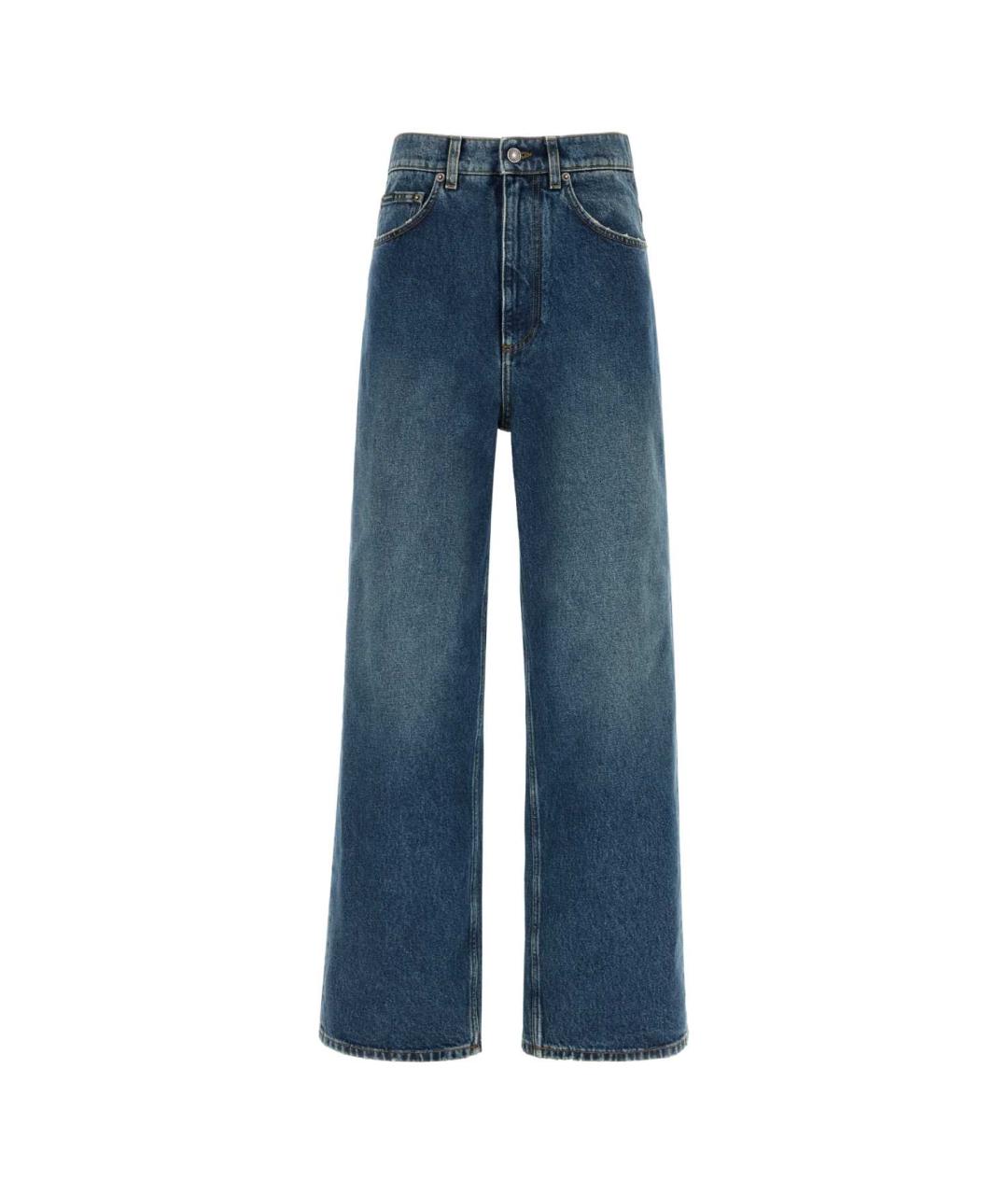 DOLCE&GABBANA Синие хлопковые прямые джинсы, фото 1