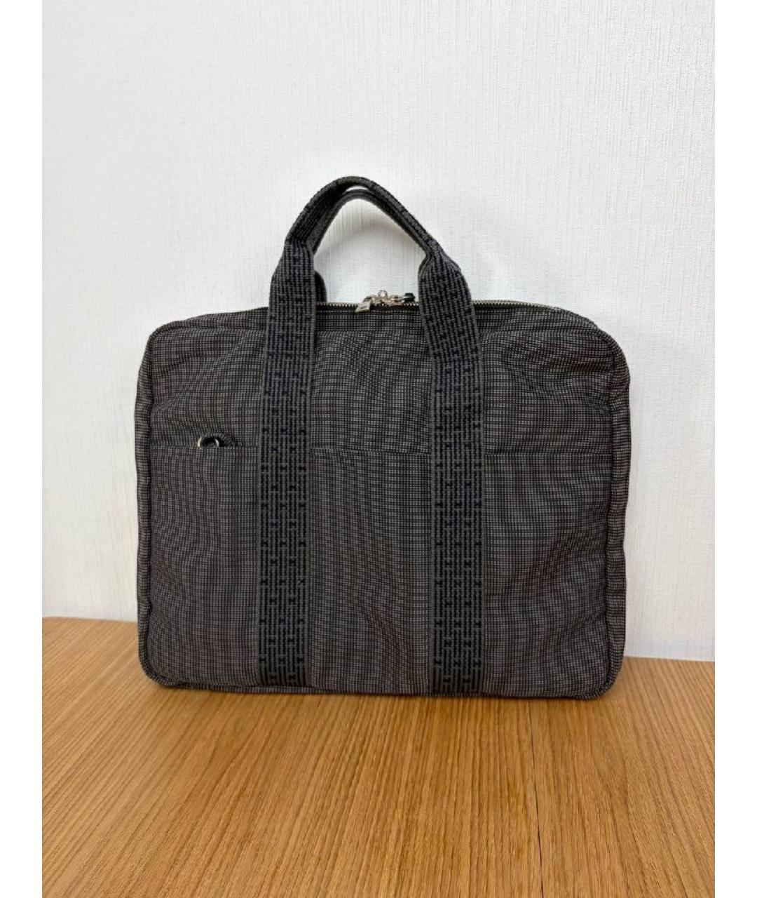 HERMES Антрацитовый портфель, фото 2