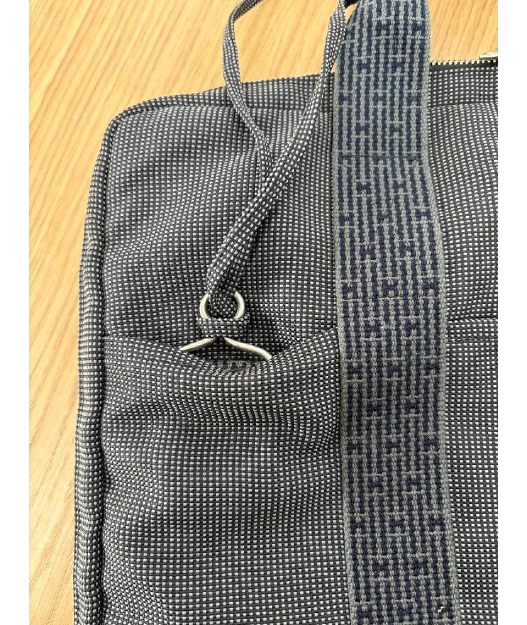 HERMES Антрацитовый портфель, фото 9