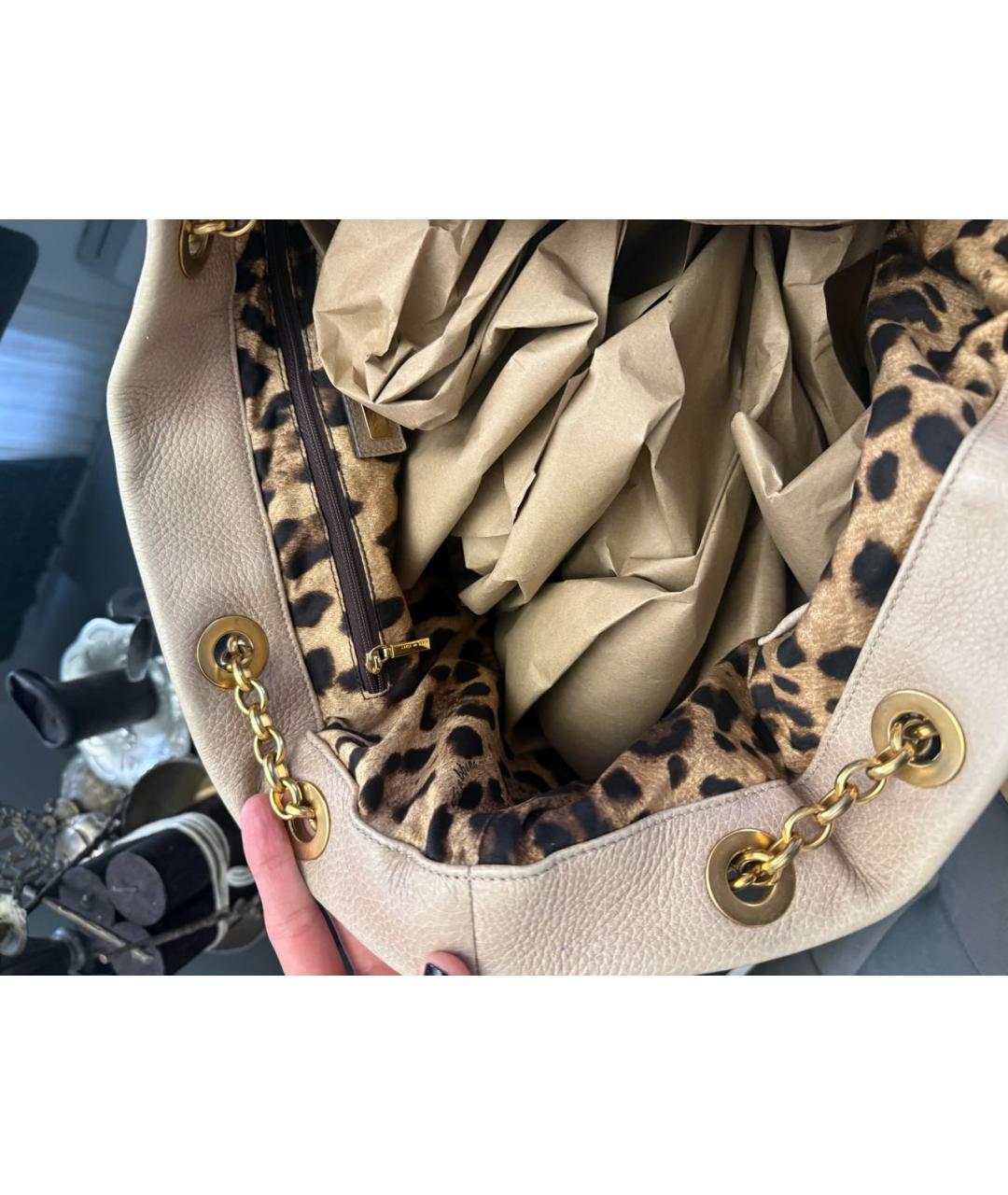 DOLCE&GABBANA Бежевая пелетеная пляжная сумка, фото 7