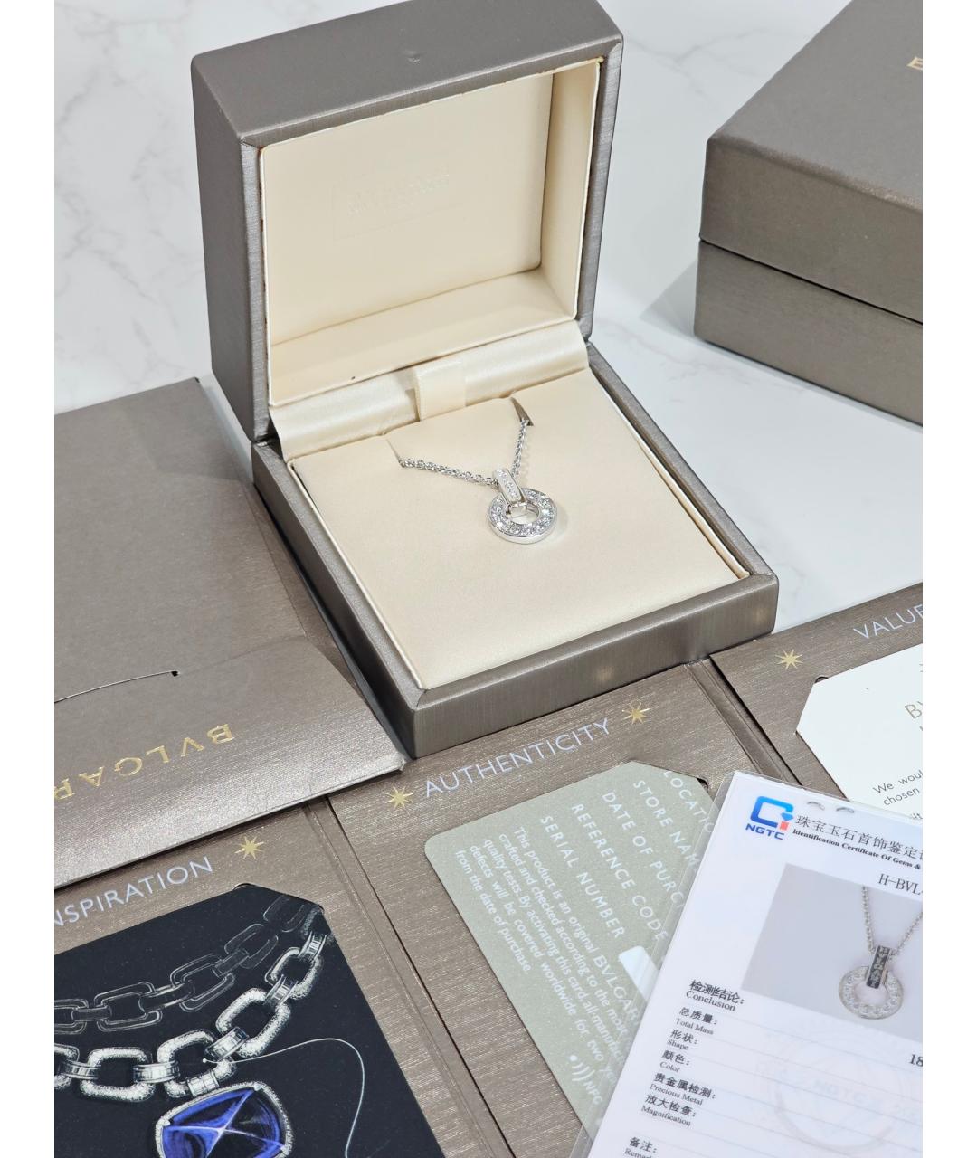 BVLGARI Серебряное колье из белого золота, фото 2