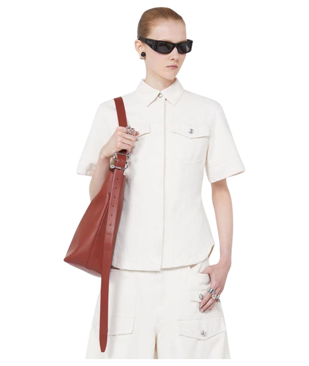 SPORTMAX Бежевая хлопковая рубашка, фото 5