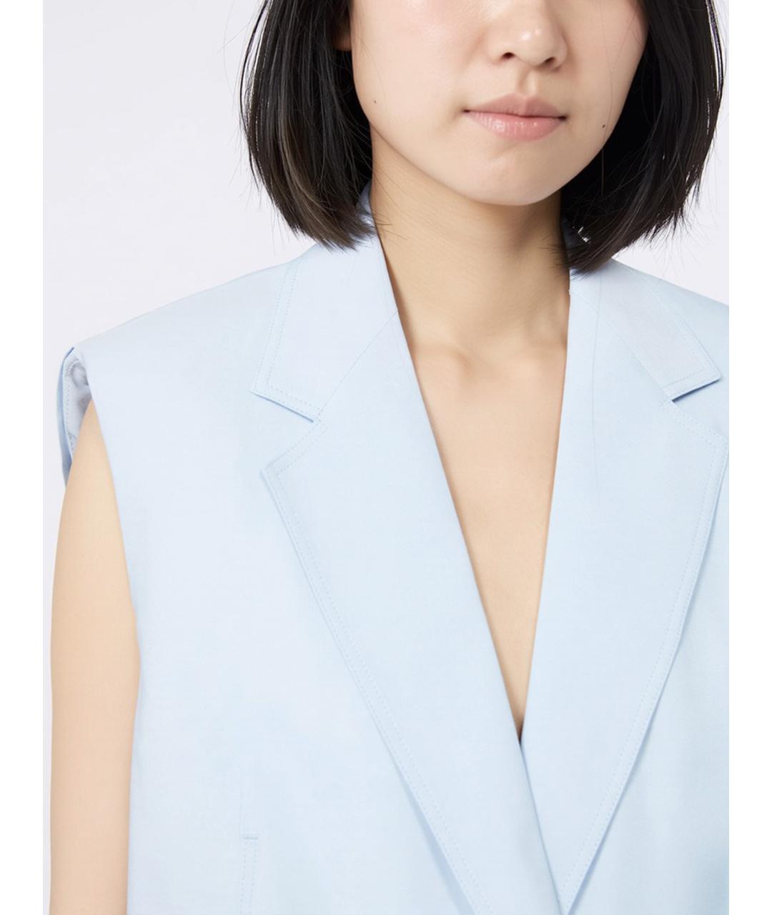 SPORTMAX Синяя вискозная жилетка, фото 5