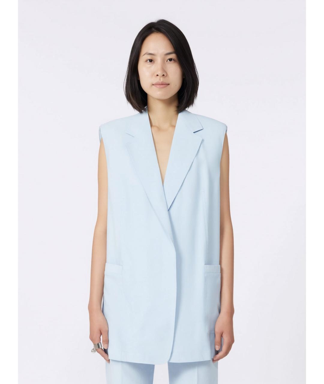 SPORTMAX Синяя вискозная жилетка, фото 3