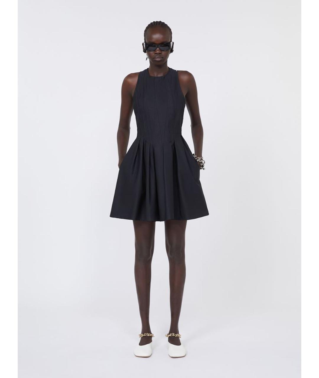 SPORTMAX Черное хлопковое повседневное платье, фото 2