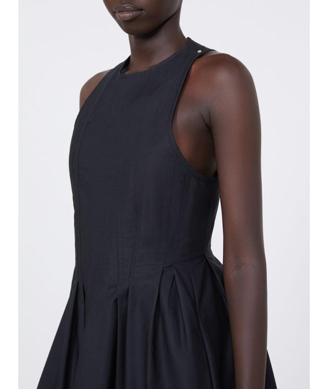 SPORTMAX Черное хлопковое повседневное платье, фото 4