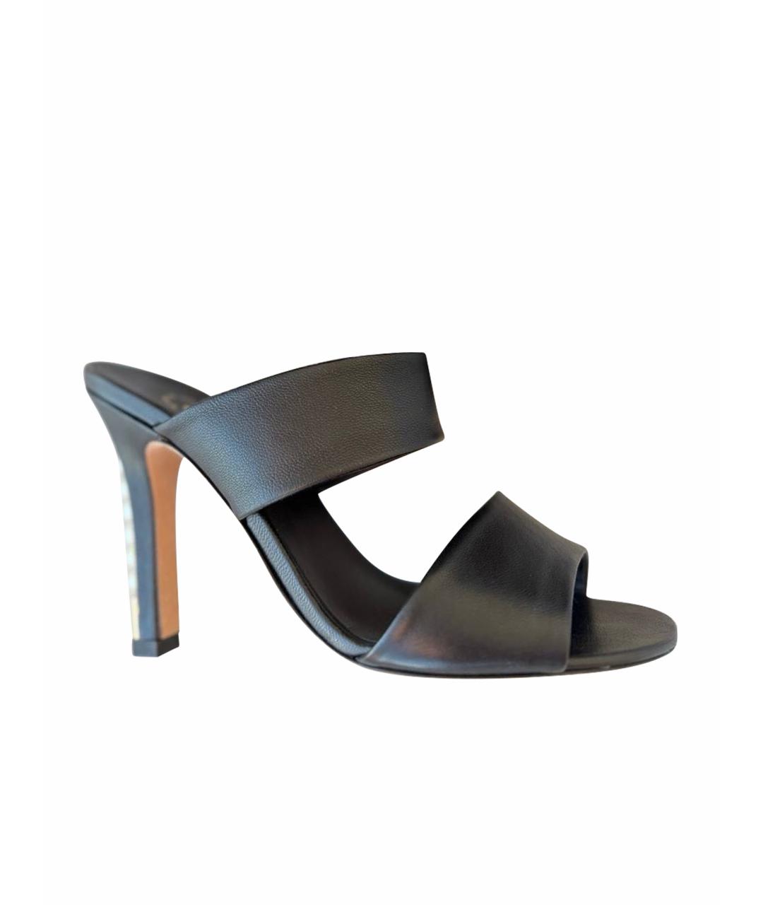 CHANEL Черные кожаные мюли, фото 1