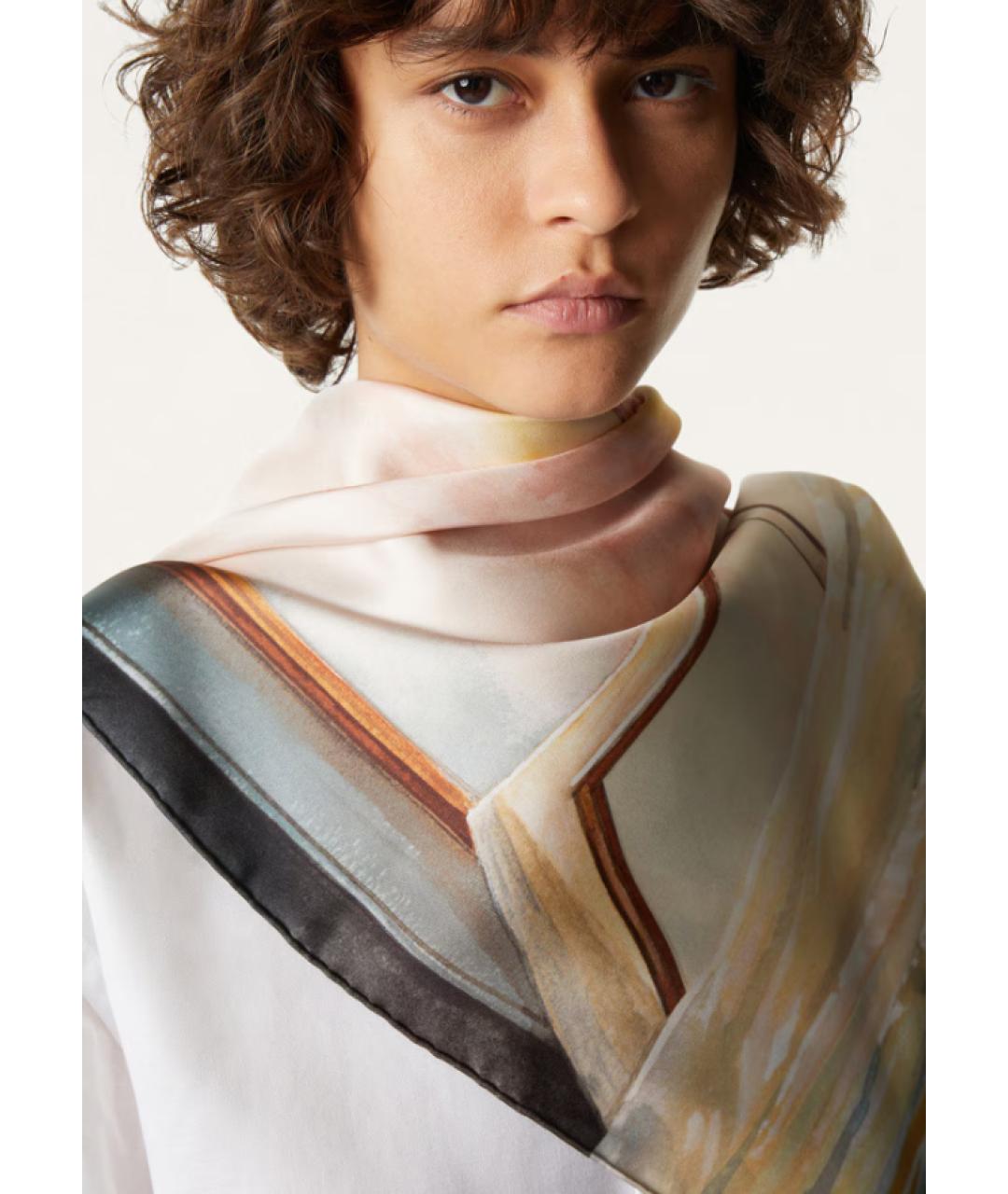 LORO PIANA Мульти шелковый платок, фото 3