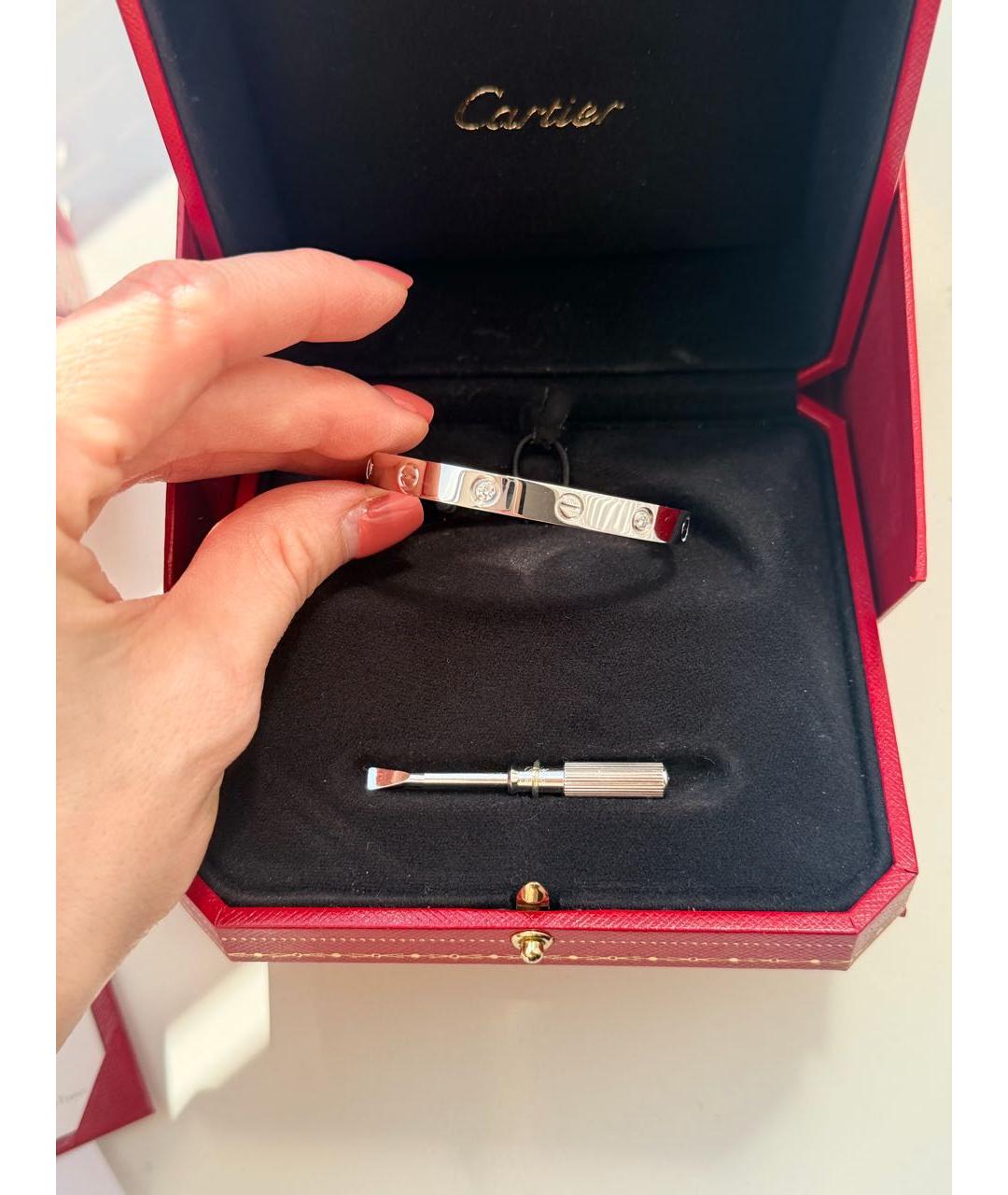 CARTIER Серебрянный браслет из белого золота, фото 3