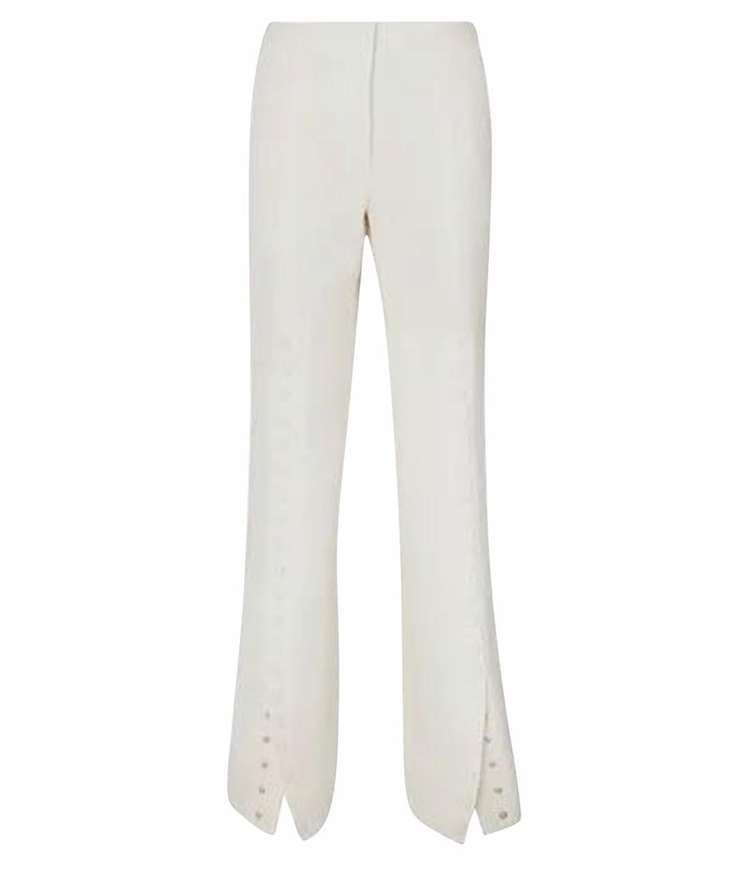 JIL SANDER Белые шерстяные прямые брюки, фото 1