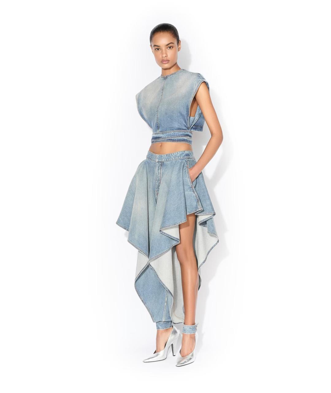 ALAIA Голубая хлопковая блузы, фото 2