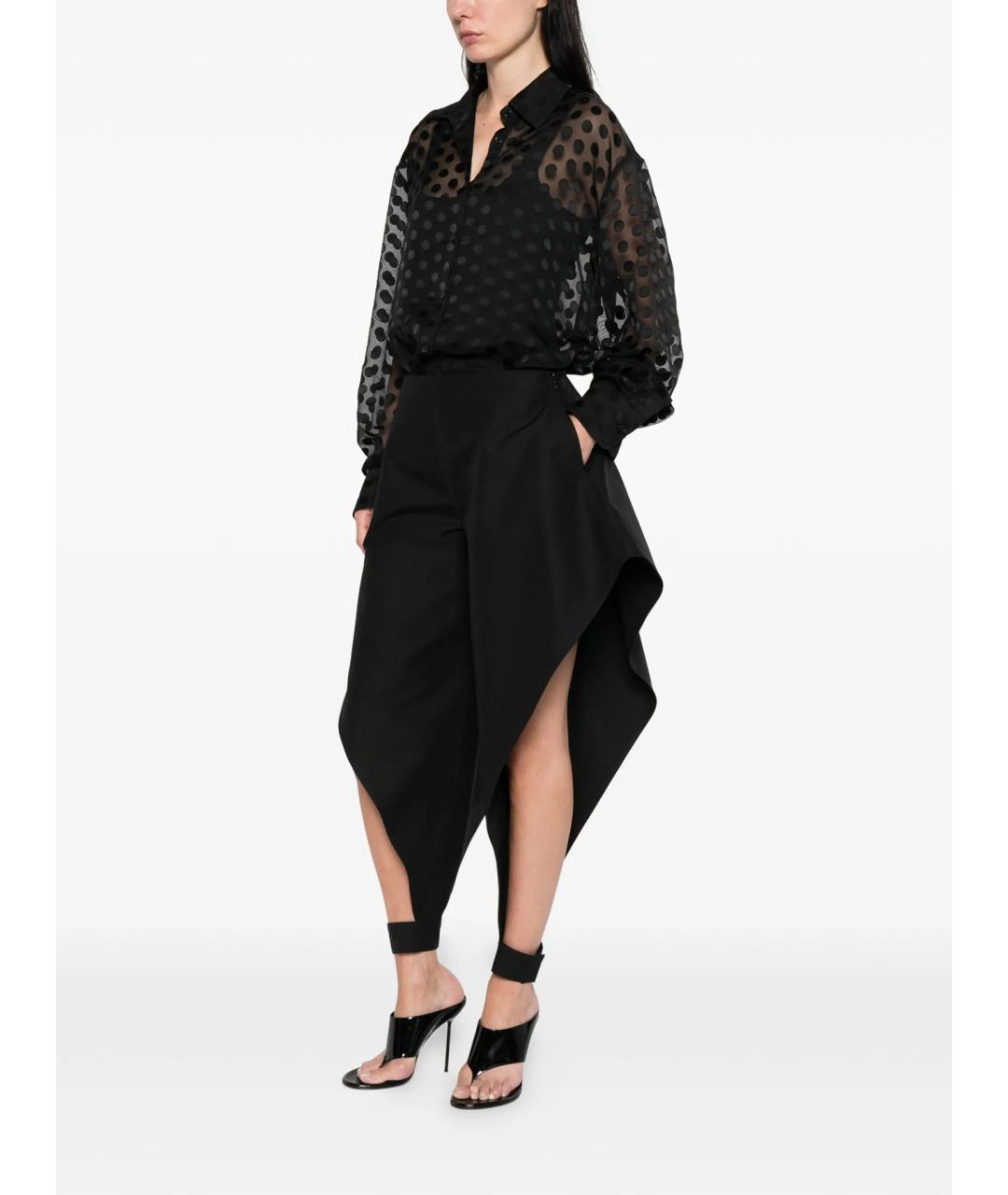 ALAIA Черные хлопковые брюки широкие, фото 2