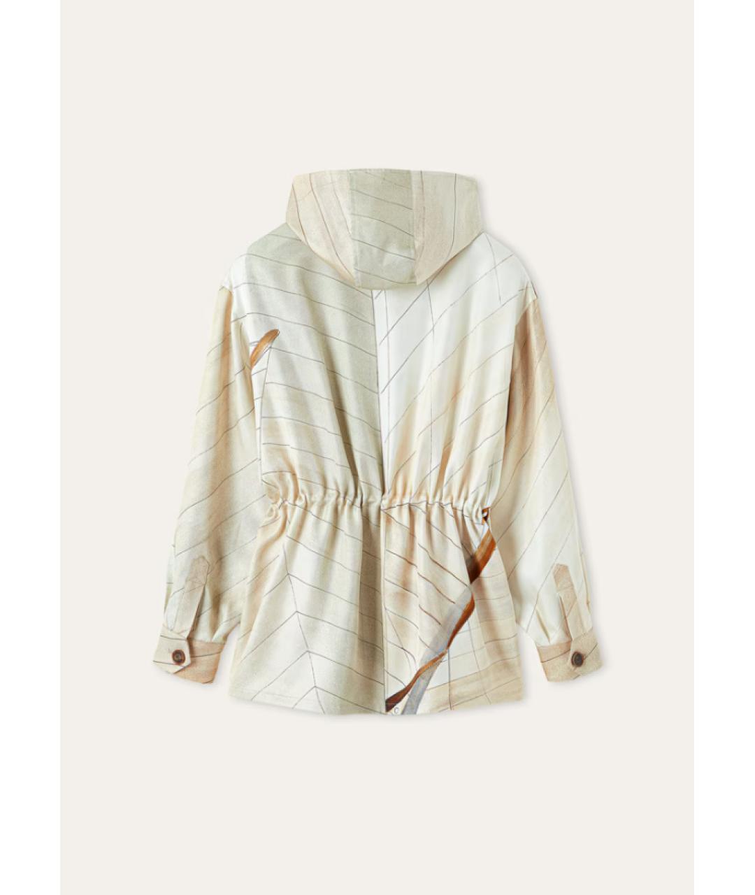 LORO PIANA Белая шелковая парка, фото 3