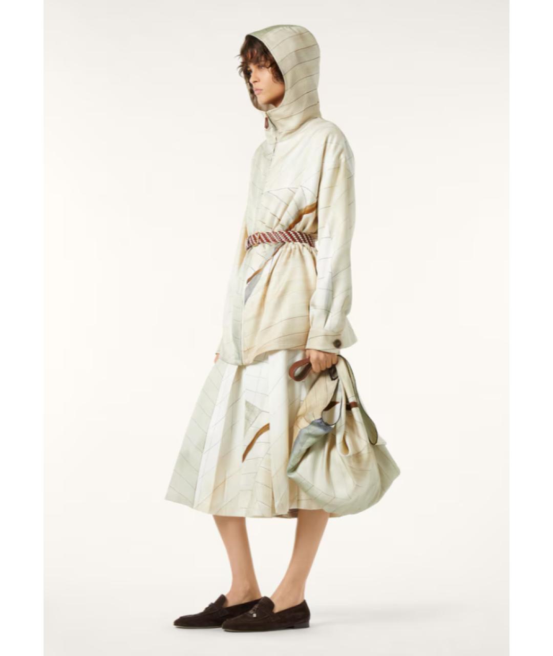 LORO PIANA Белая шелковая парка, фото 6