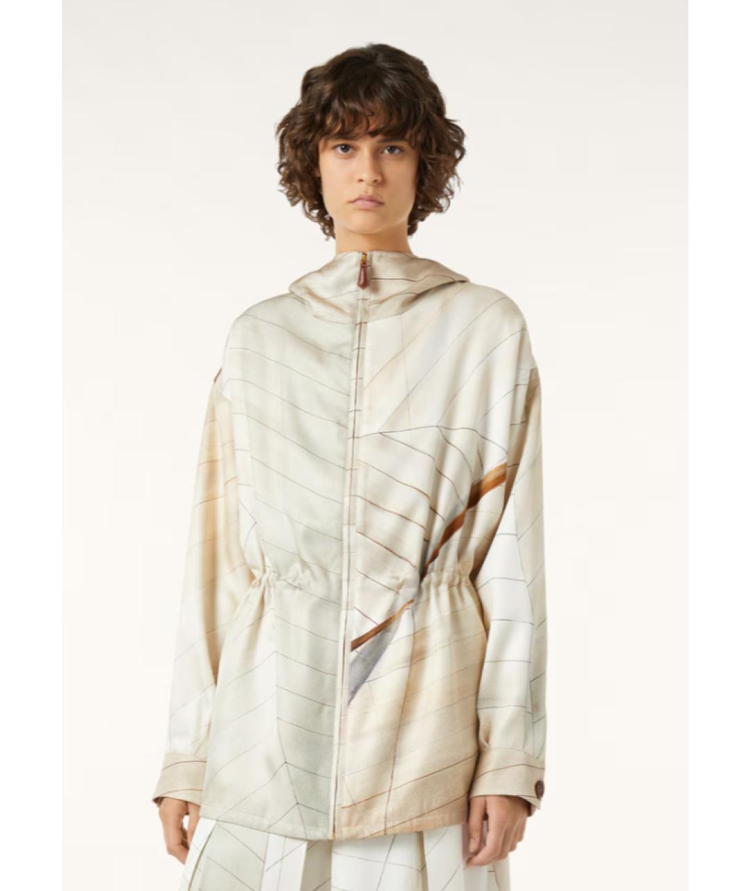 LORO PIANA Белая шелковая парка, фото 5