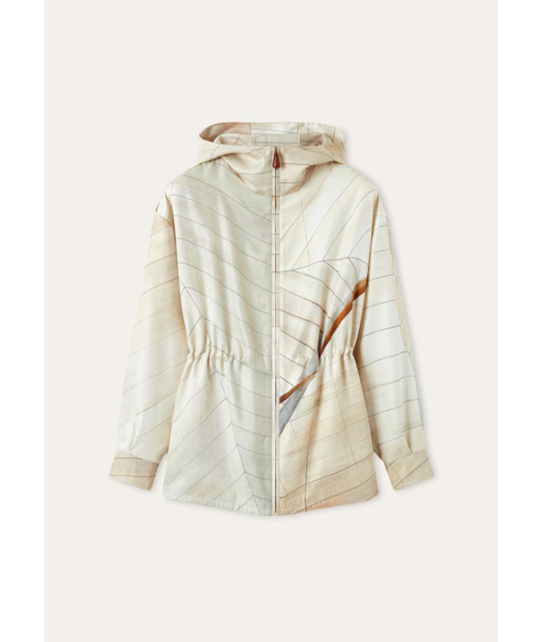 LORO PIANA Белая шелковая парка, фото 2