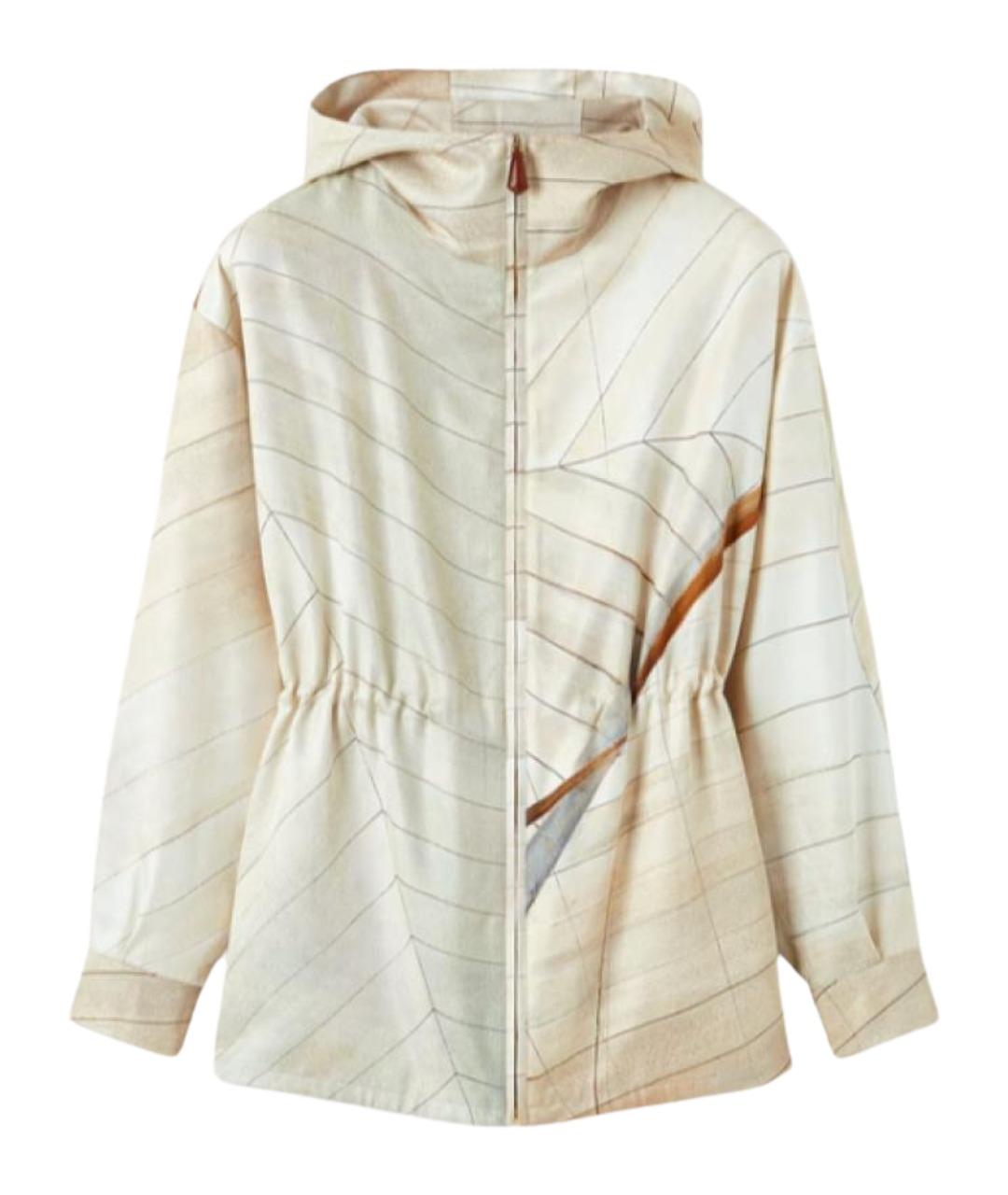 LORO PIANA Белая шелковая парка, фото 1