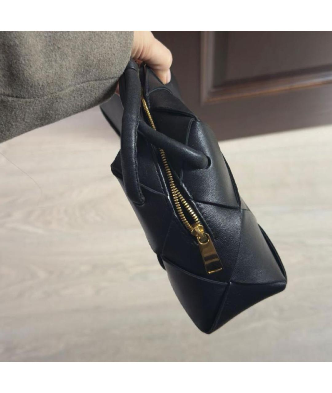 BOTTEGA VENETA Черная кожаная сумка через плечо, фото 3