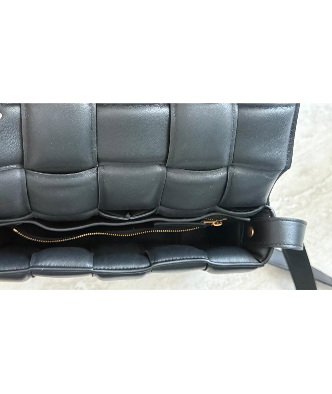 BOTTEGA VENETA Черная кожаная сумка через плечо, фото 4