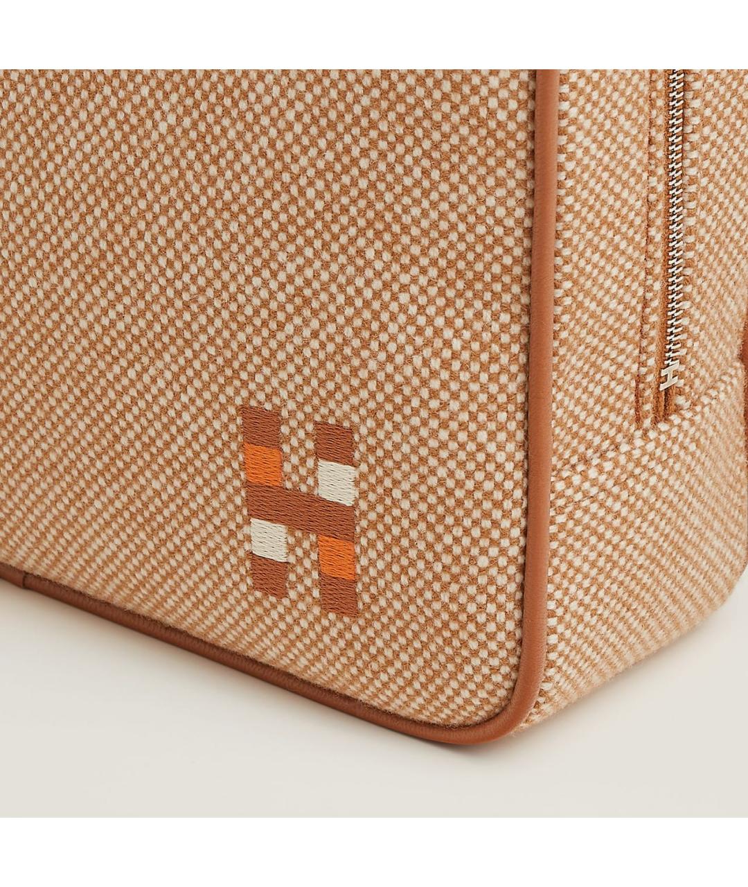 HERMES Бежевая шерстяная косметичка, фото 7