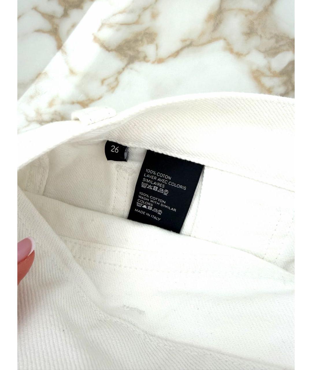 CELINE Белая хлопковая юбка мини, фото 5