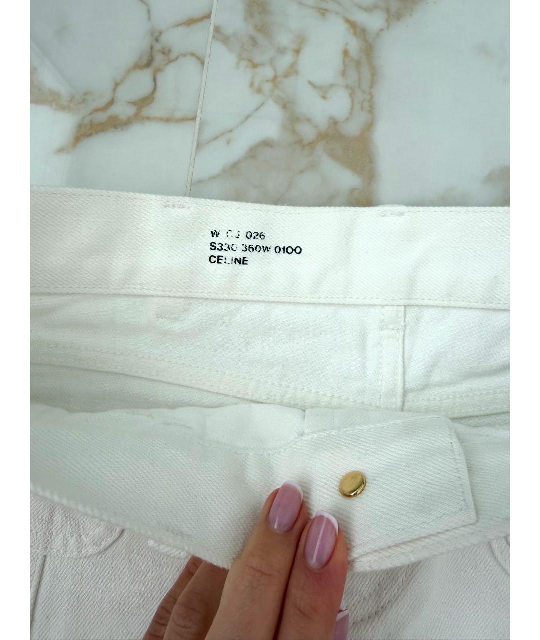 CELINE Белая хлопковая юбка мини, фото 2