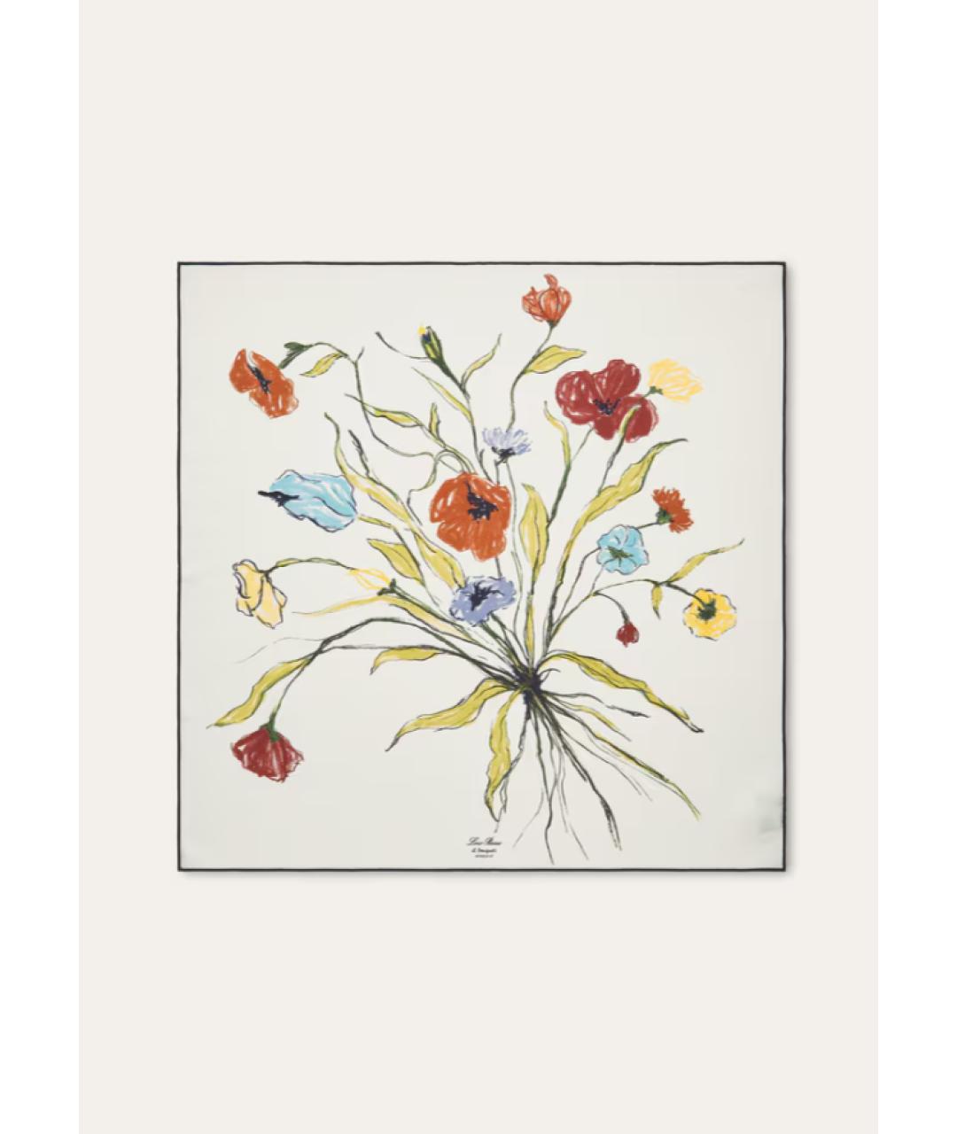 LORO PIANA Белый шелковый платок, фото 4