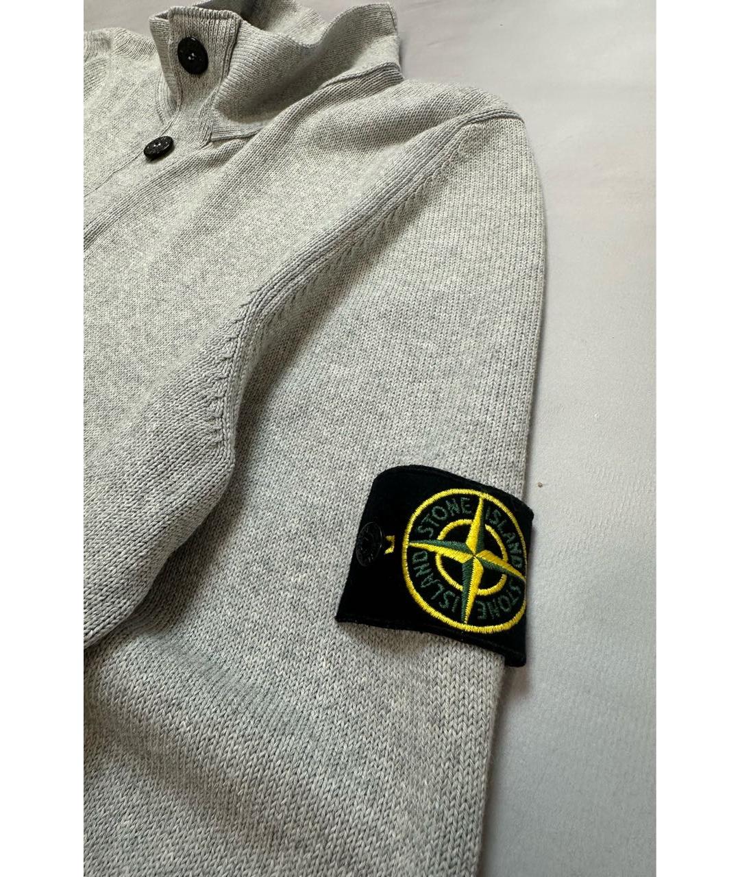 STONE ISLAND Серый хлопковый джемпер / свитер, фото 4