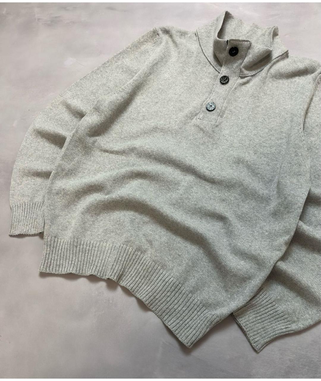 STONE ISLAND Серый хлопковый джемпер / свитер, фото 3