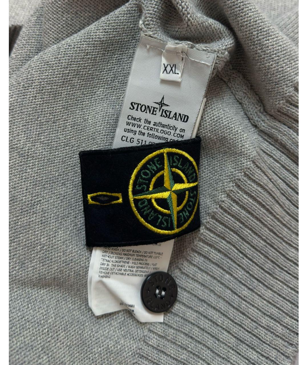 STONE ISLAND Серый хлопковый джемпер / свитер, фото 7