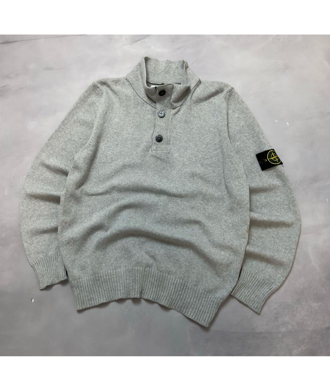 STONE ISLAND Серый хлопковый джемпер / свитер, фото 9