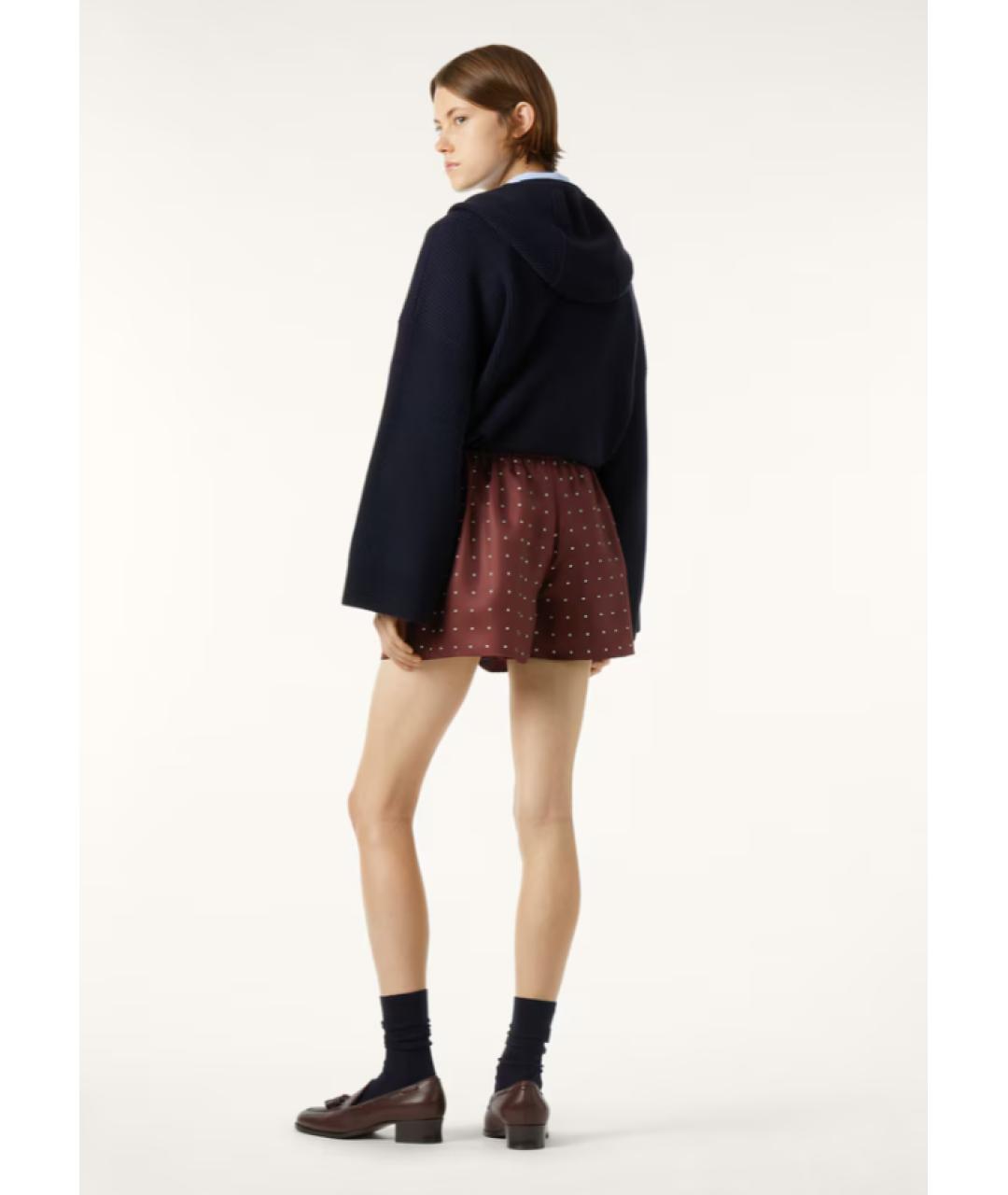 LORO PIANA Бордовые шелковые шорты, фото 7