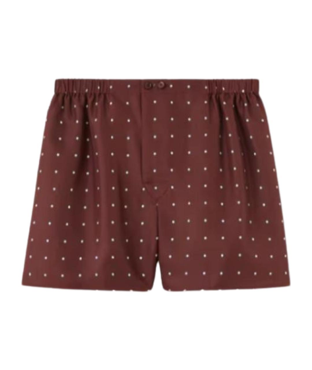 LORO PIANA Бордовые шелковые шорты, фото 1
