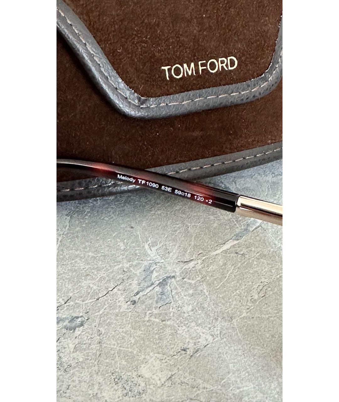 TOM FORD Коричневые пластиковые солнцезащитные очки, фото 6