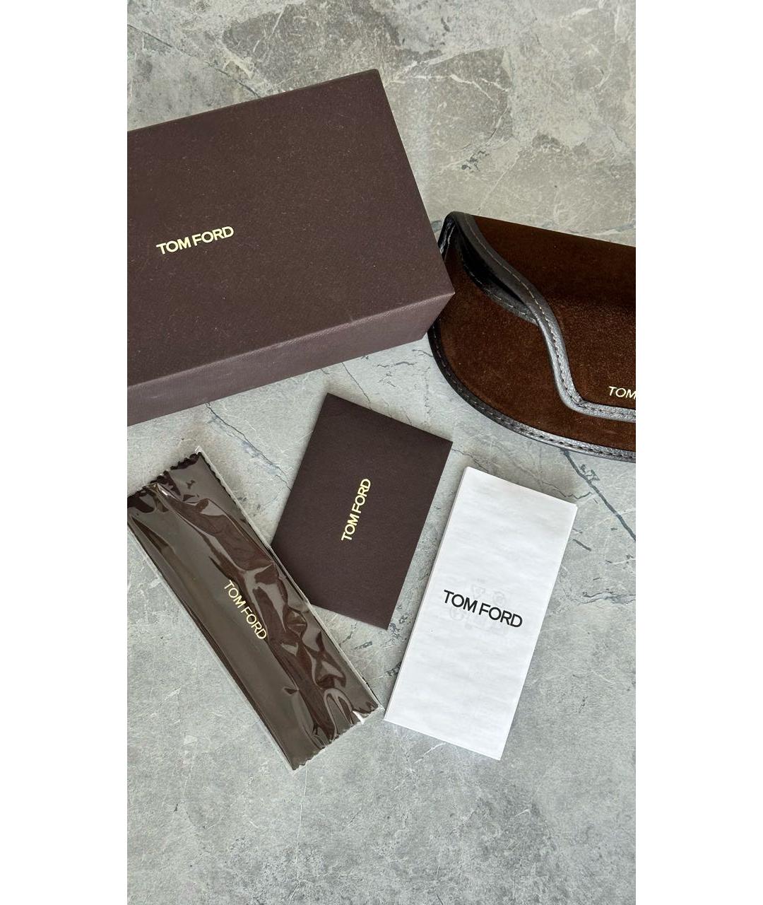 TOM FORD Коричневые пластиковые солнцезащитные очки, фото 7