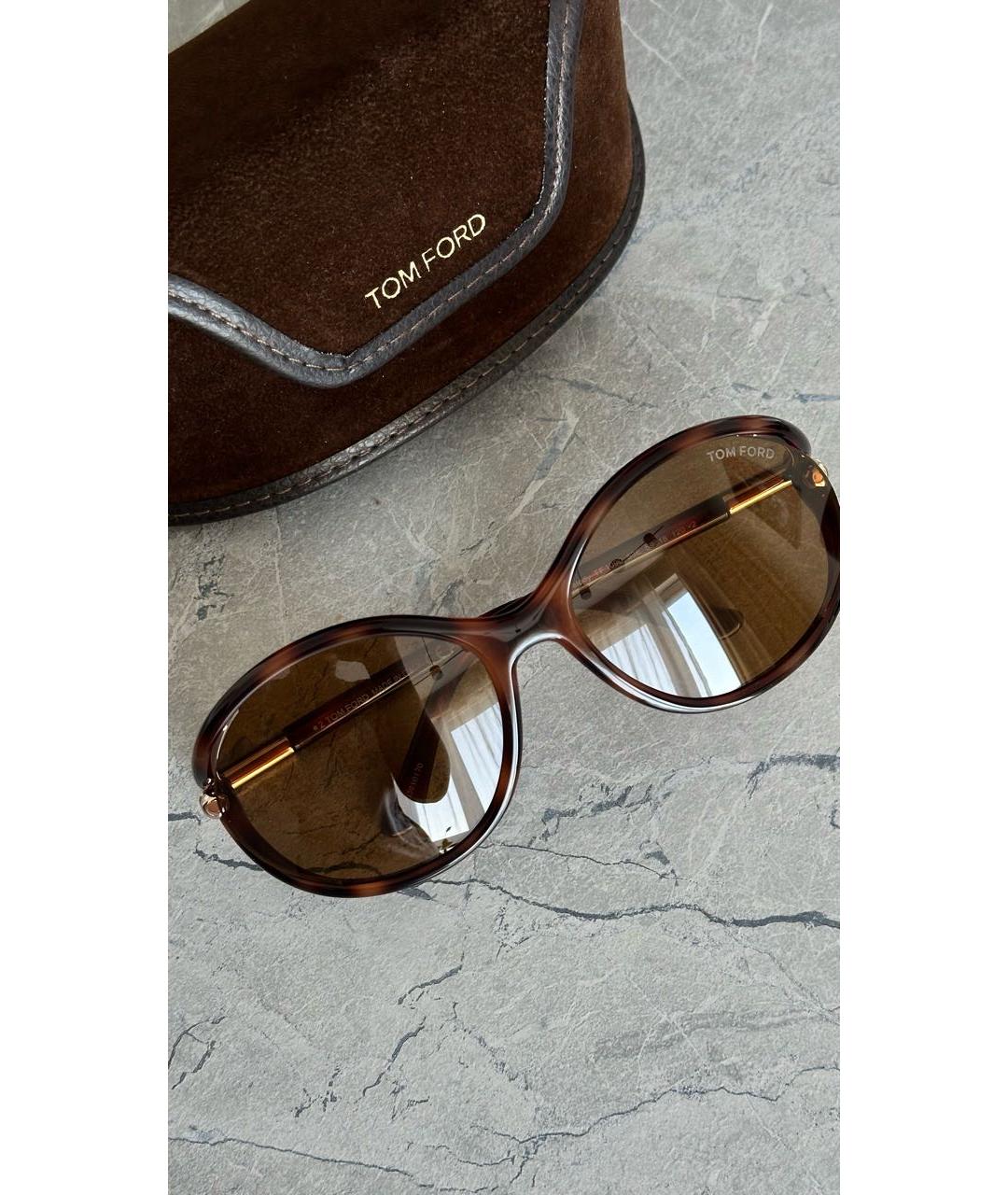 TOM FORD Коричневые пластиковые солнцезащитные очки, фото 4