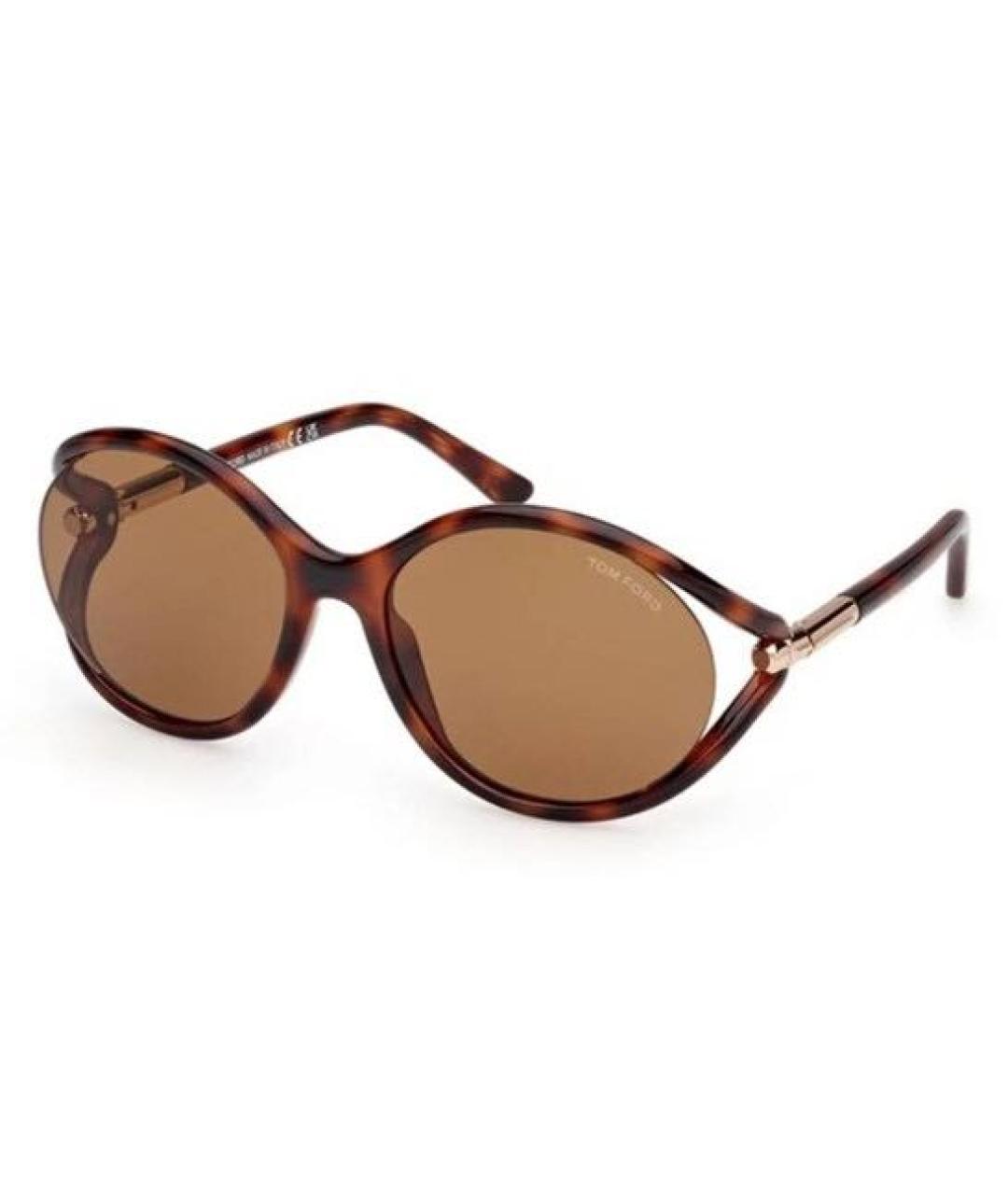 TOM FORD Коричневые пластиковые солнцезащитные очки, фото 2