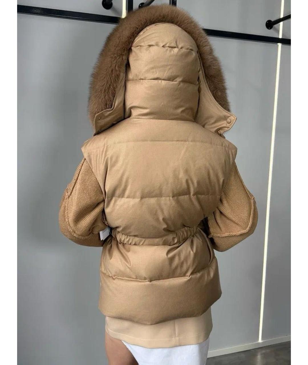 YVES SALOMON Бежевый шерстяной жилет, фото 3