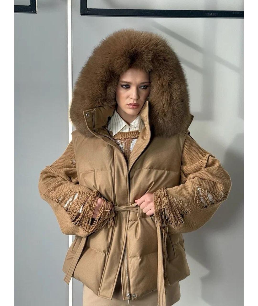 YVES SALOMON Бежевый шерстяной жилет, фото 2