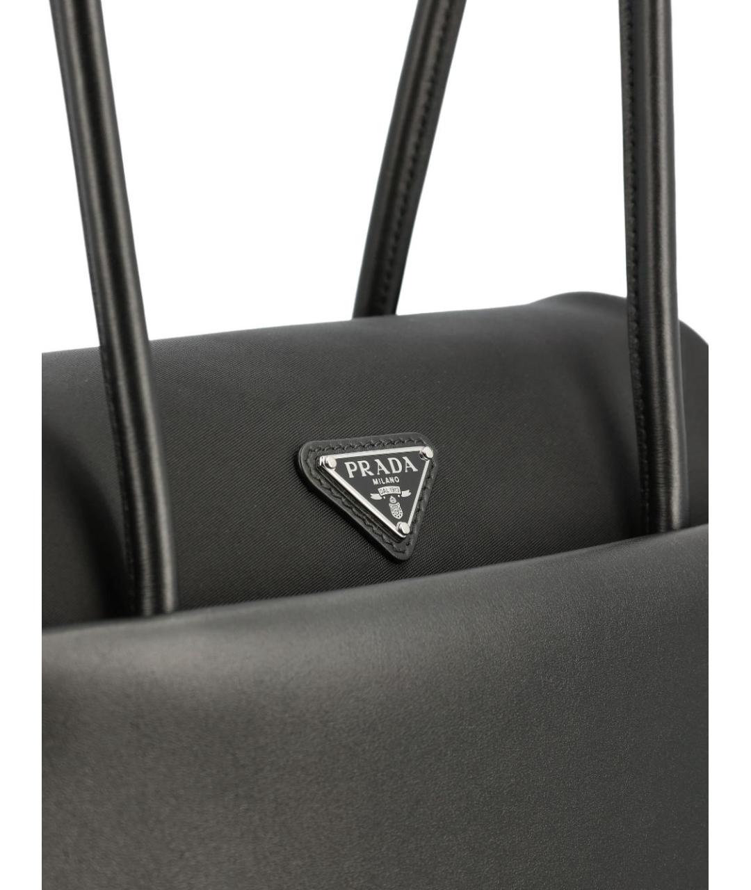 PRADA Черная кожаная сумка тоут, фото 2